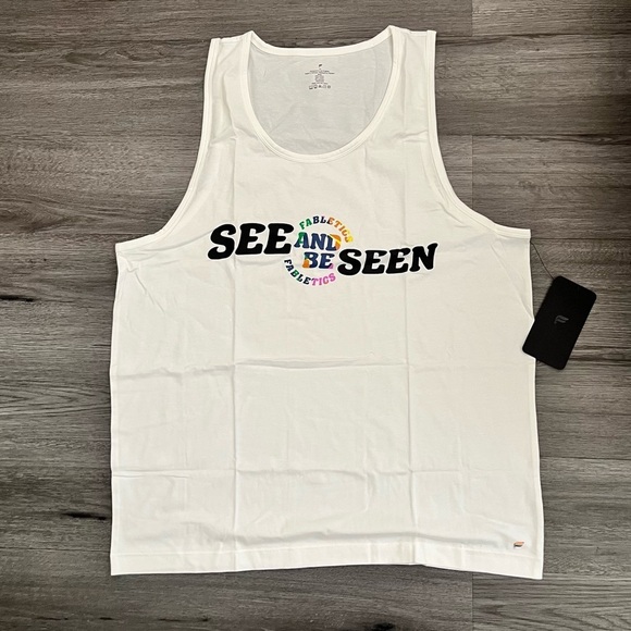 Fabletics Men's The 24-7 Sleeveless Tank Shirt See and Be Seen Size XL White - Picture 5 of 9